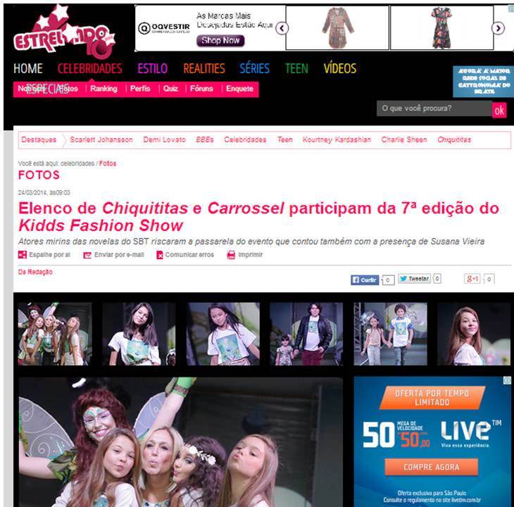 Elenco de Chiquititas e Carrossel participam da 7ª edição do Kidds Fashion Show